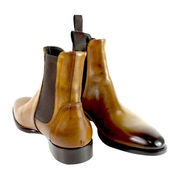Chelsea Cognac Italian Ankle Boots for Men main image 9